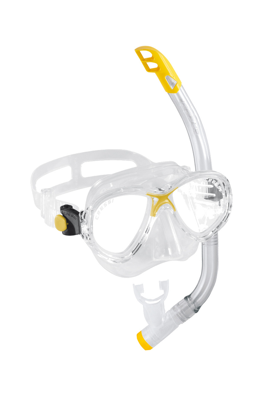 kit máscara y tubo cressi marea vip junior para buceo y snorkeling infantil